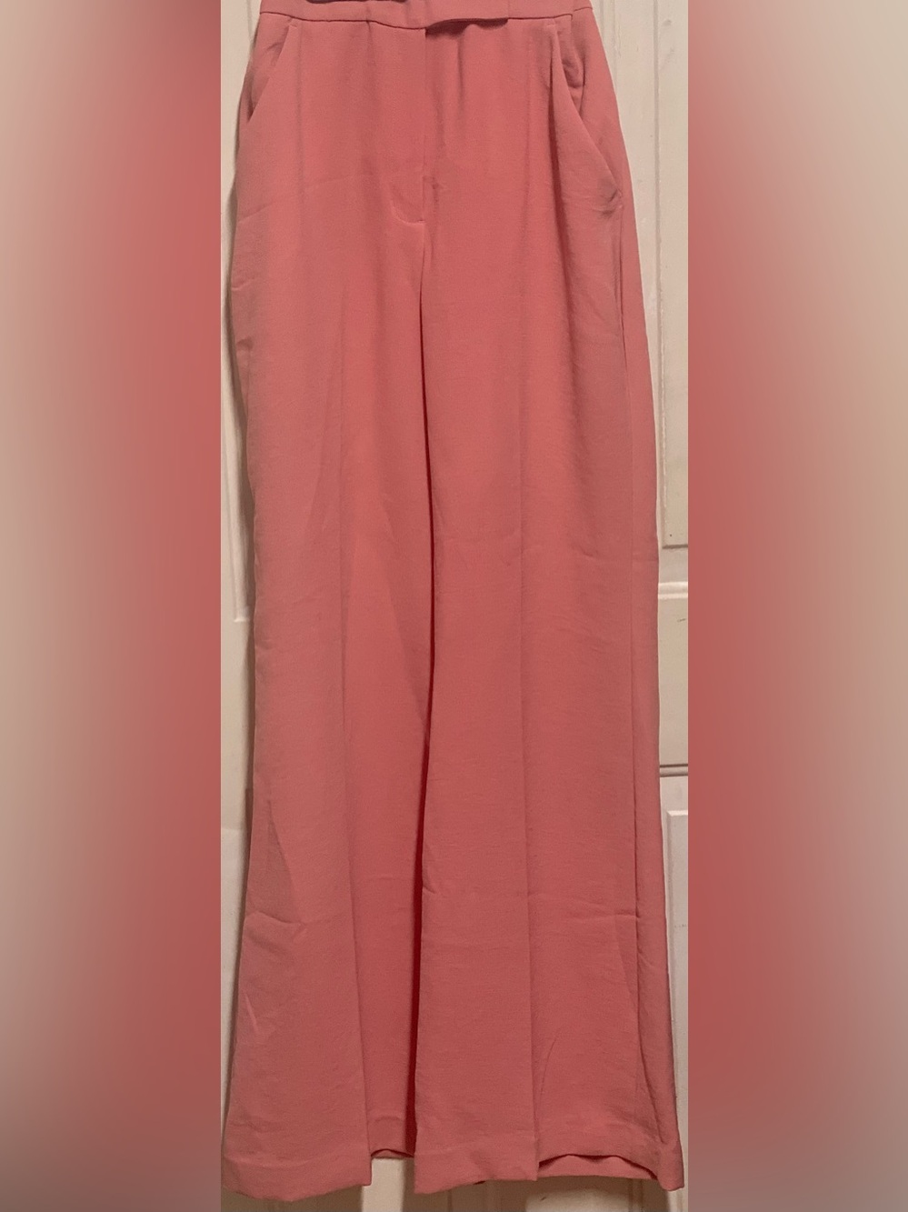 Express Super High Rise Flare Trouser Pants Women’s 10P Pink Wide Leg CareerChic